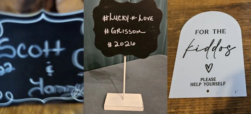 Chalkboard & guest-area signs