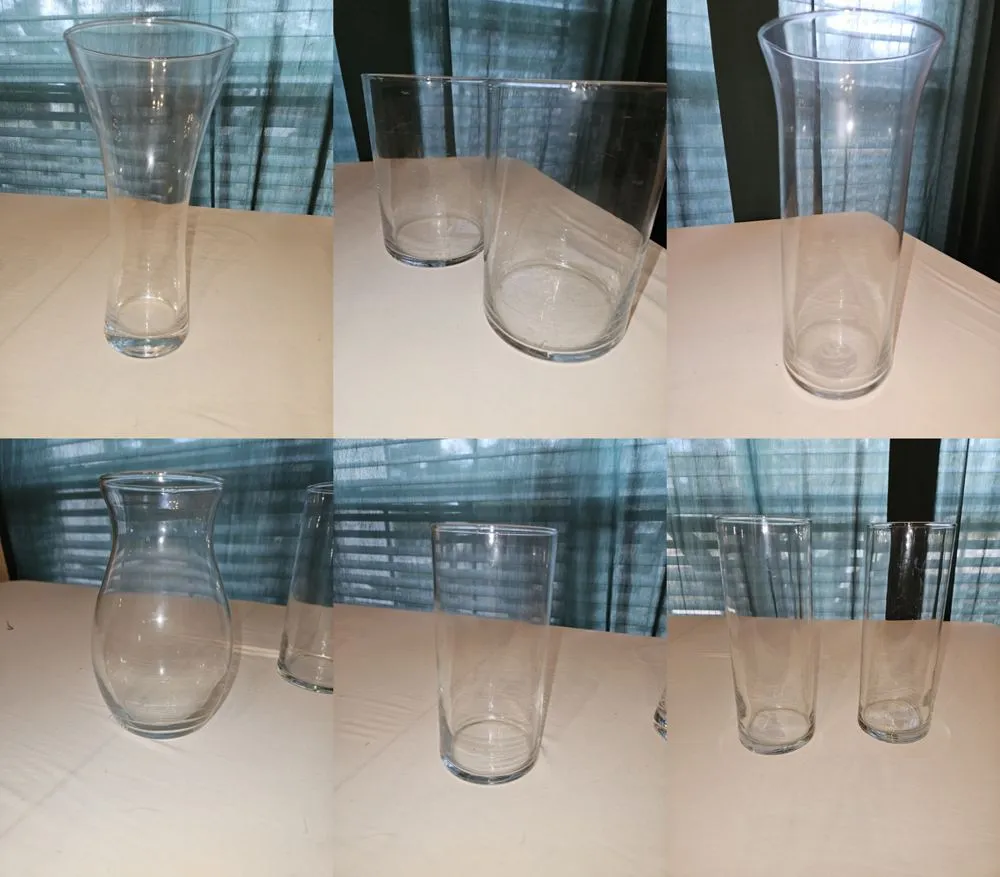Clear glass vase collection