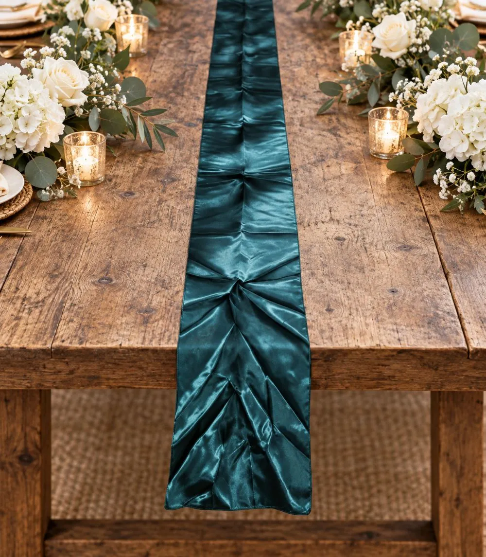 Hunter green table runners