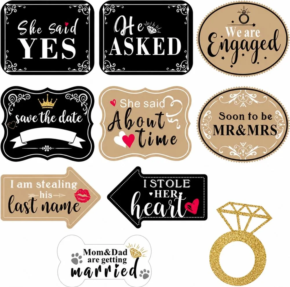 Wedding photo-booth sign set