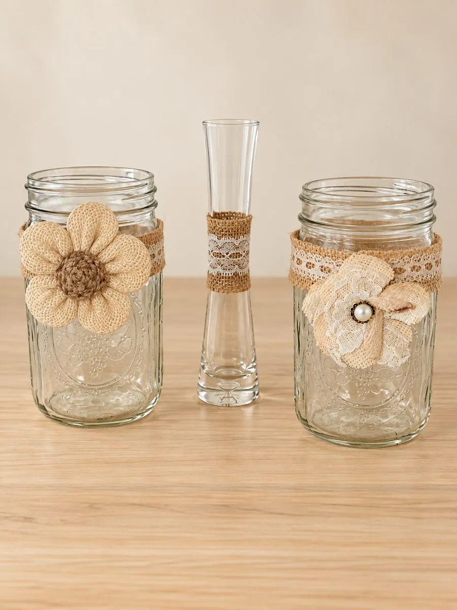 Rustic glass vases