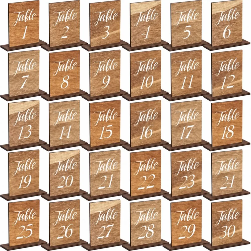 Wooden table numbers 1-30