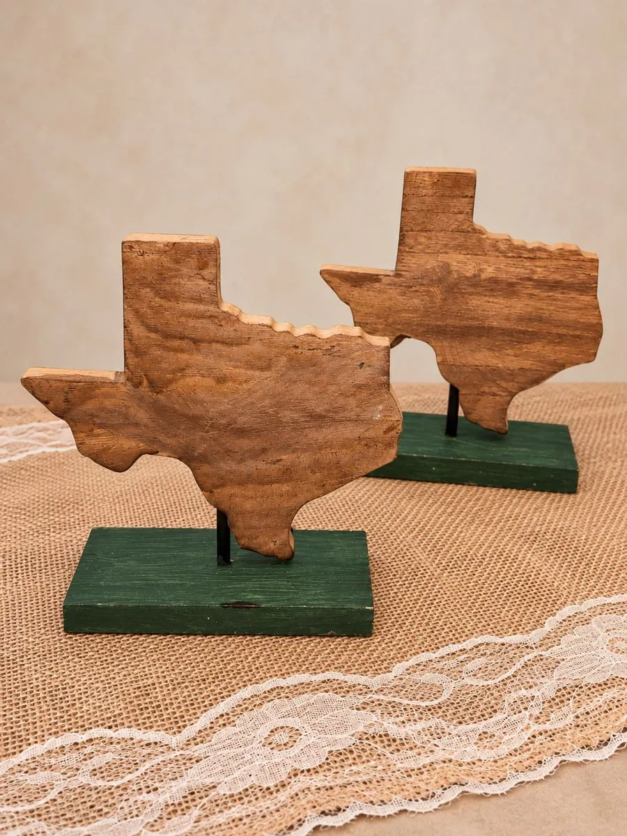 Wooden Texas tabletop cutouts